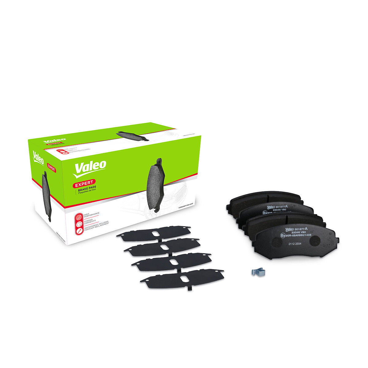 Jeu de 4 plaquettes de frein VALEO ref. 301877A